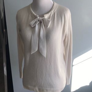 FREE item💕Cream/Ivory Bow tie Sweater
